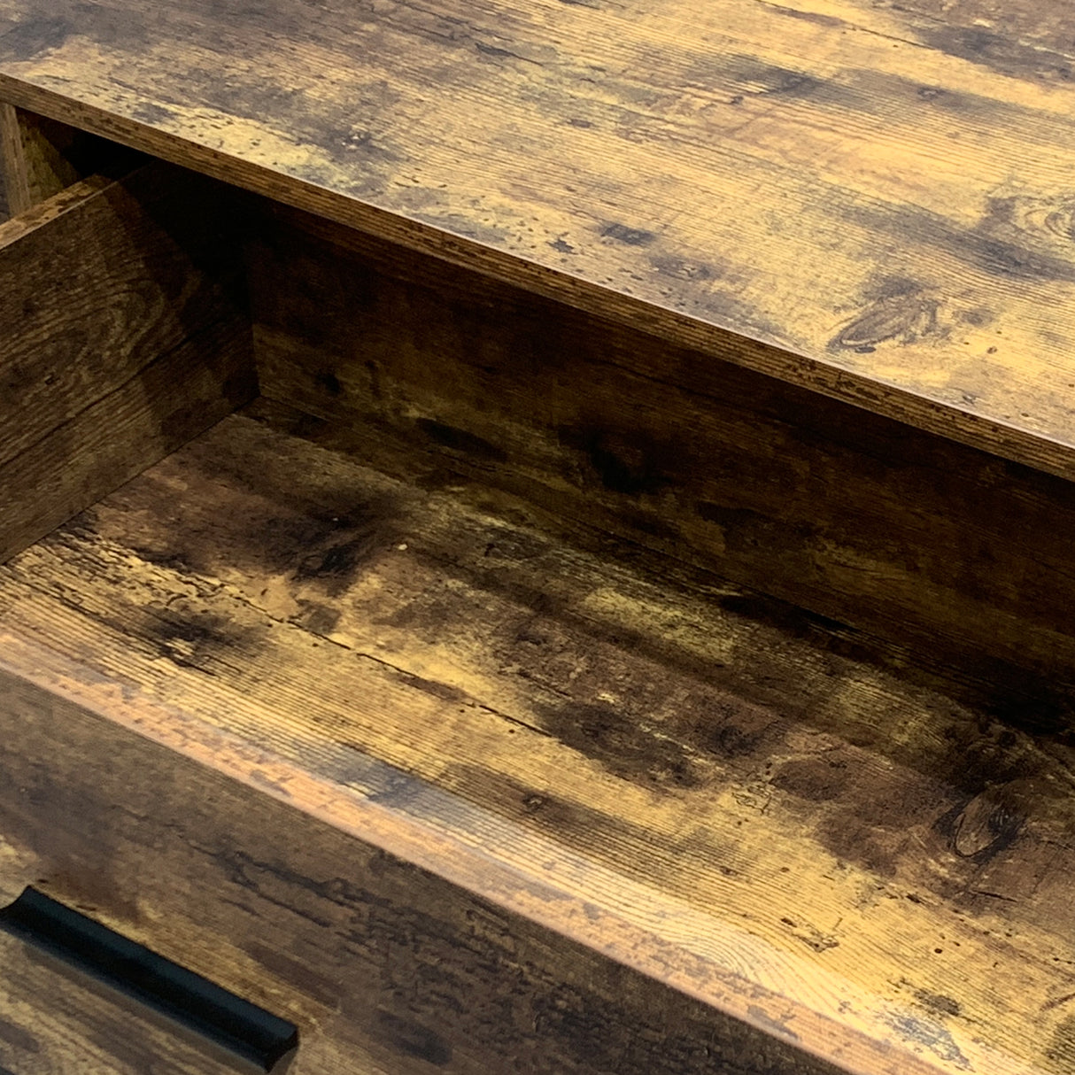 Industrial Style 6 Drawer Double Dresser Rustic Brown Wood Storage Dresser Clothes Organizer with Sturdy Steel Frame - V.I.P Digital Presence