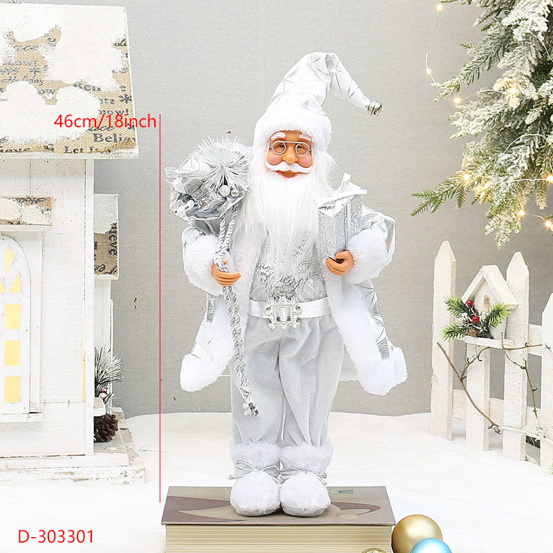 Christmas crafts 18 inch, wearing snow boots, backpack, standing, Santa Claus, dwarf - V.I.P Digital Presence