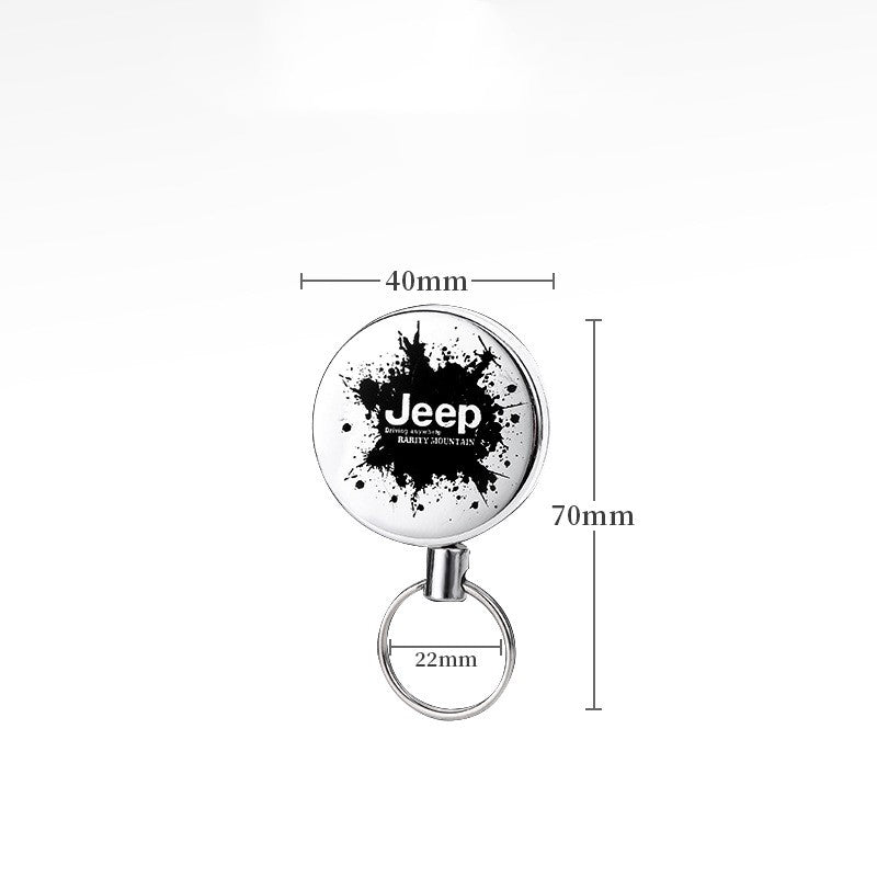 Outdoor equipment high elasticity telescopic steel wire rope keychain anti loss and anti-theft telescopic keychain - V.I.P Digital Presence