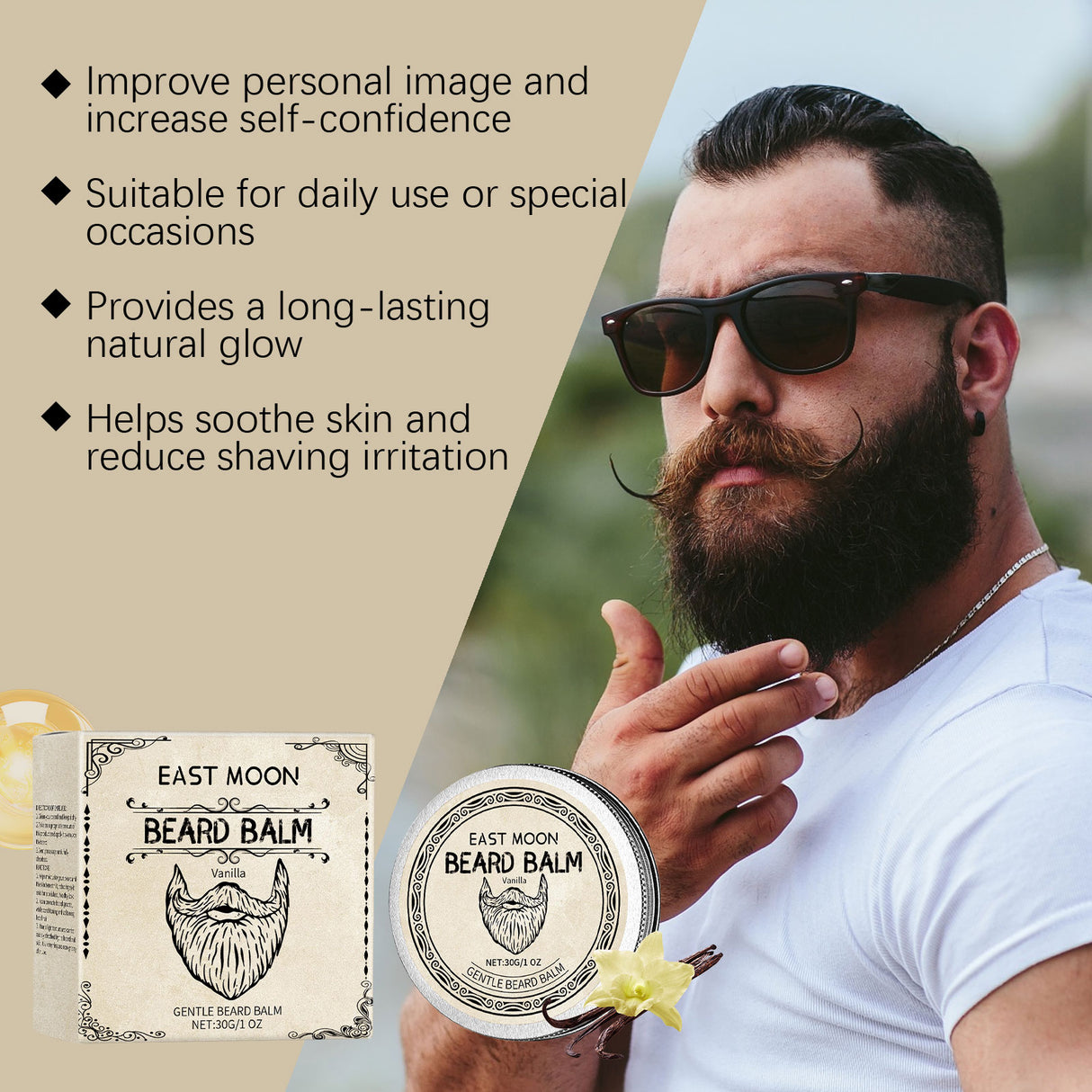 Vanilla Beard Care Wax Natural Vanilla Fragrance Gently Nourishes Beard Hair Beard - V.I.P Digital Presence