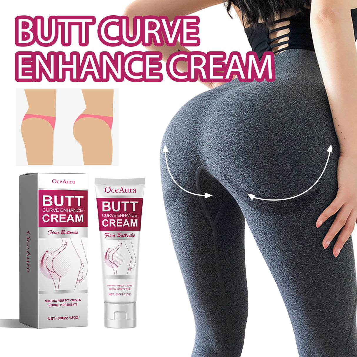 Butt Curve Enhance Cream, Hip Massage Firming Skin Slimming Show Figure Curve Ass Beautiful Buttock Cream - V.I.P Digital Presence