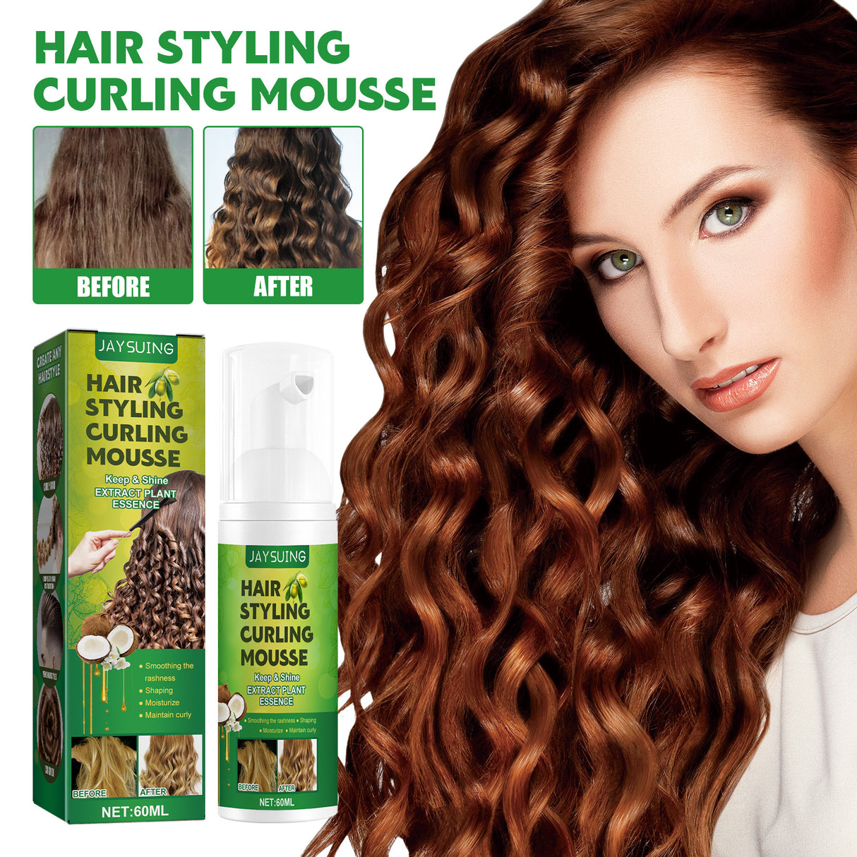 Fluffy Curl Styling Mousse, Anti-Frizz Curl Moisturizing Treatment Foam Styling Mousse - V.I.P Digital Presence