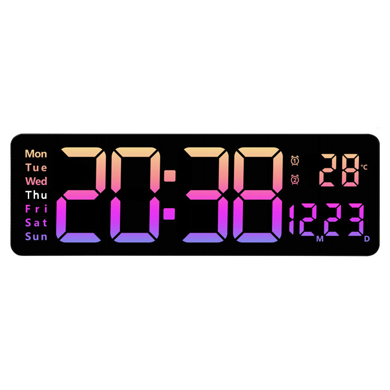 13/16 Inches Large LED Digital Wall Clock ,Wall Mounted Remote Control Temperature Date Week Display Timer Dual Alarm Clock - V.I.P Digital Presence