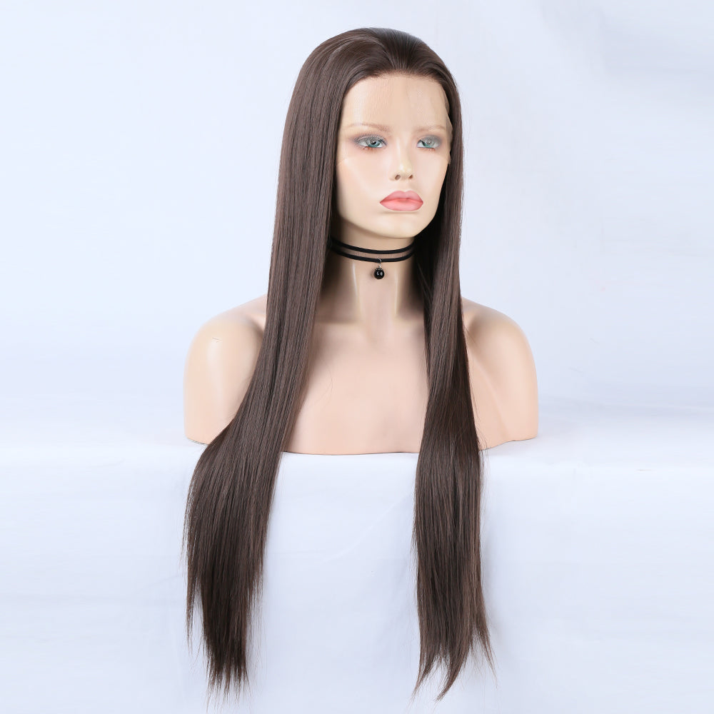 Wigs Ladies Wigs Long Straight Hair Front Lace Chemical Fiber Ladies Wigs Head Covers Large Lace wigs - V.I.P Digital Presence
