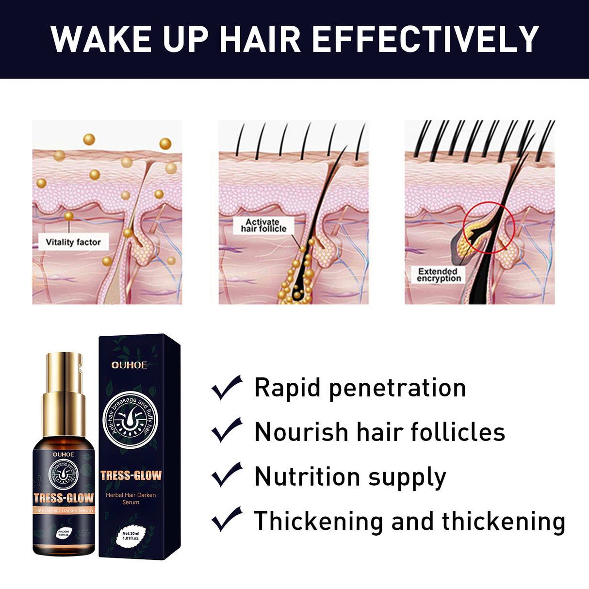 Herbal Hair Essence, Moisturizes Scalp Strong Hair Roots Thick Beard Care Essence - V.I.P Digital Presence