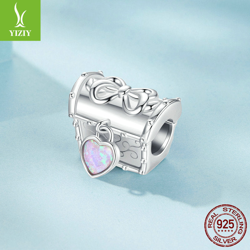 Silver Charm Original Retro Bow Treasure Box DIY Beaded Love Auspicious Treasure s925 Pure Silver Can Open Beads - V.I.P Digital Presence