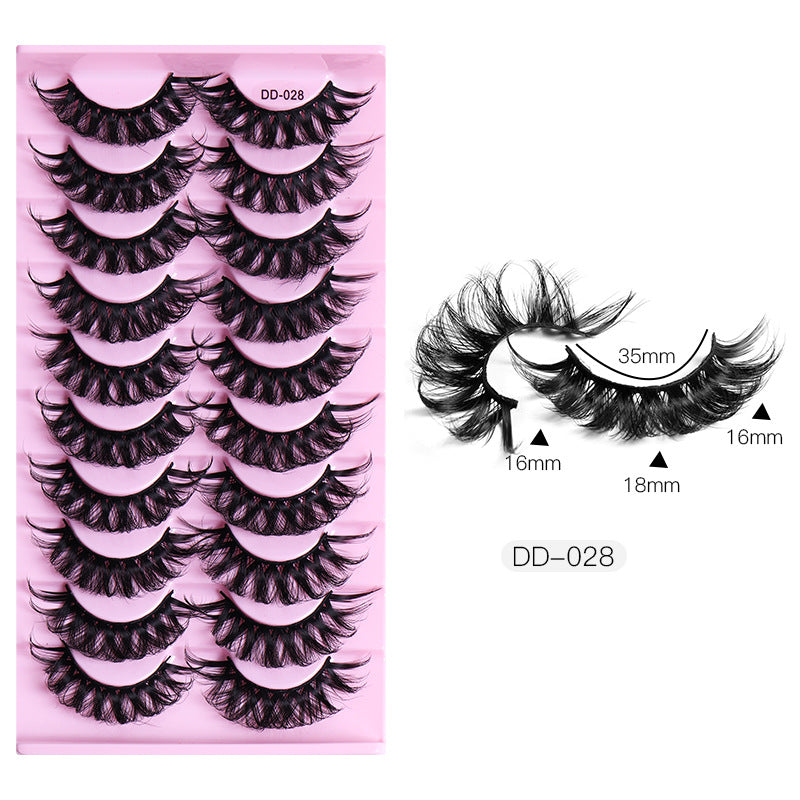 New DD Russian Large Roll Grafting Free False Eyelashes 10 Pairs Of Multi-Layer Thick Cross Mink Like Eyelashes - V.I.P Digital Presence