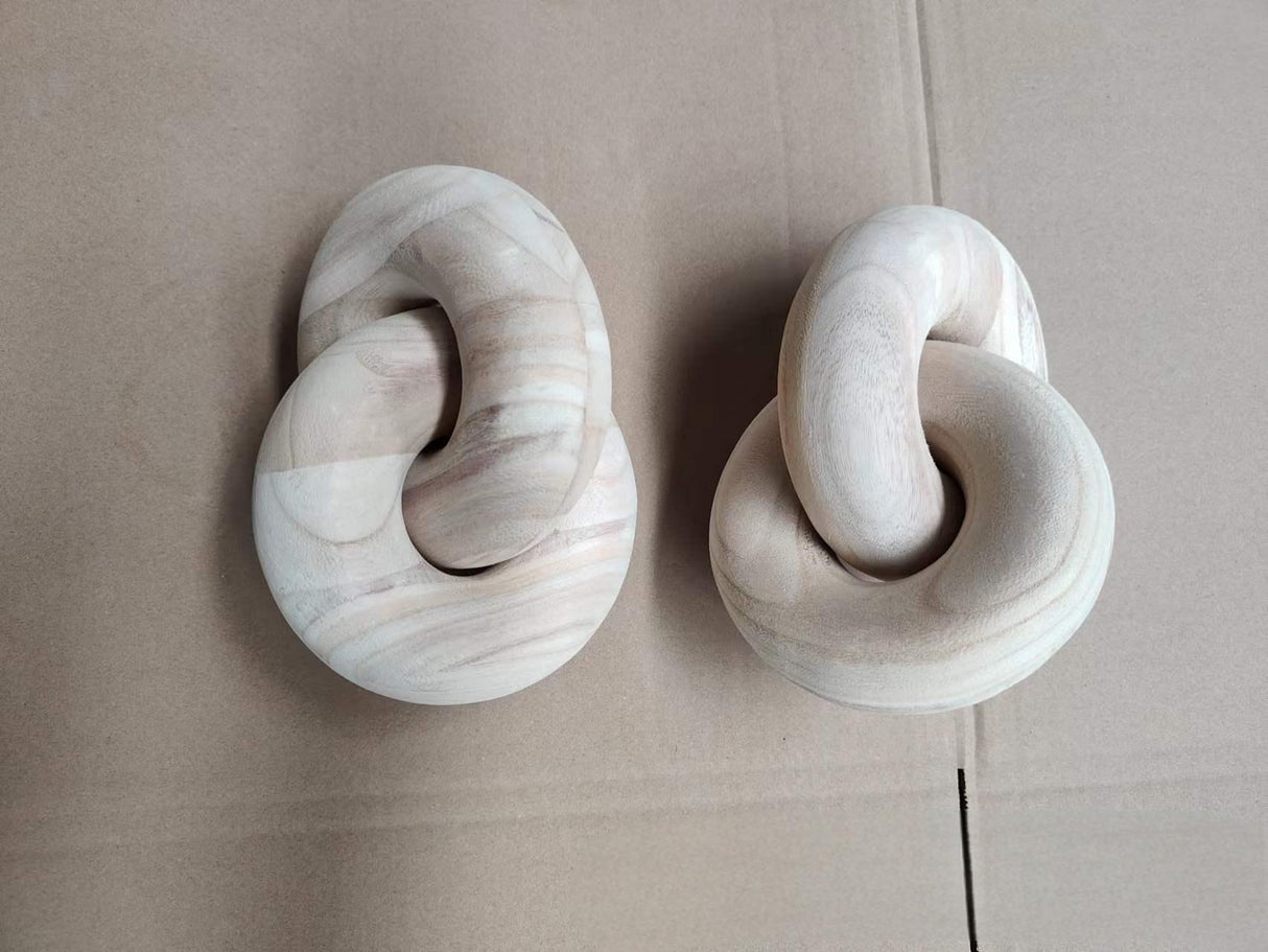 Wooden decorative chains, wooden handicrafts, home furnishings, homestay decorations, two ring buckle wooden chains, two ring wo - V.I.P Digital Presence