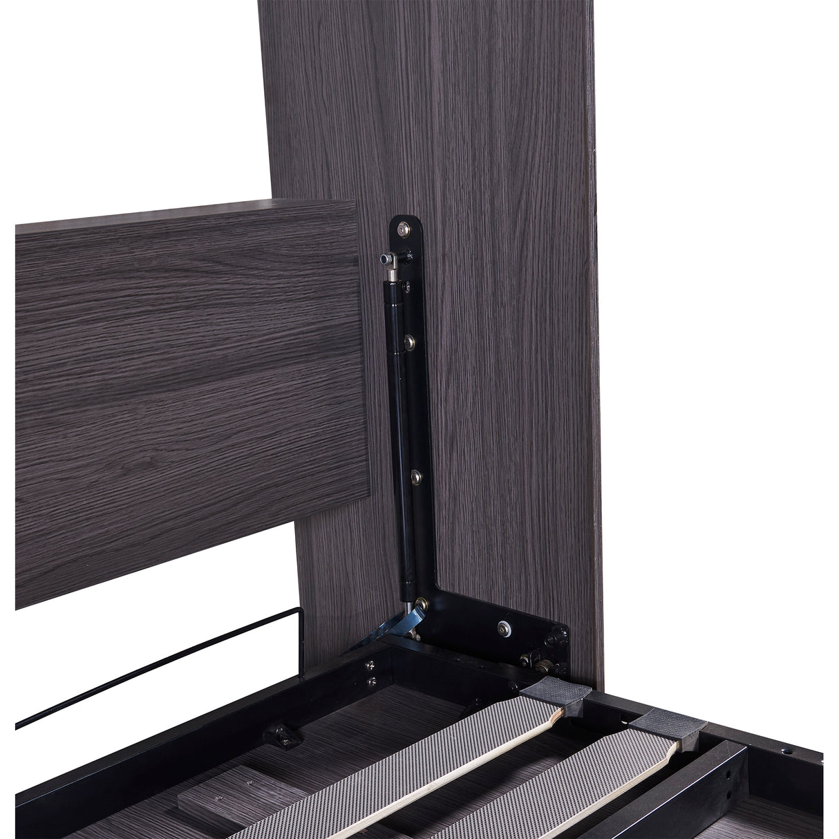 Full Size Murphy Bed with Wardrobe and Drawers, Storage Bed, can be Folded into a Cabinet, Gray - V.I.P Digital Presence