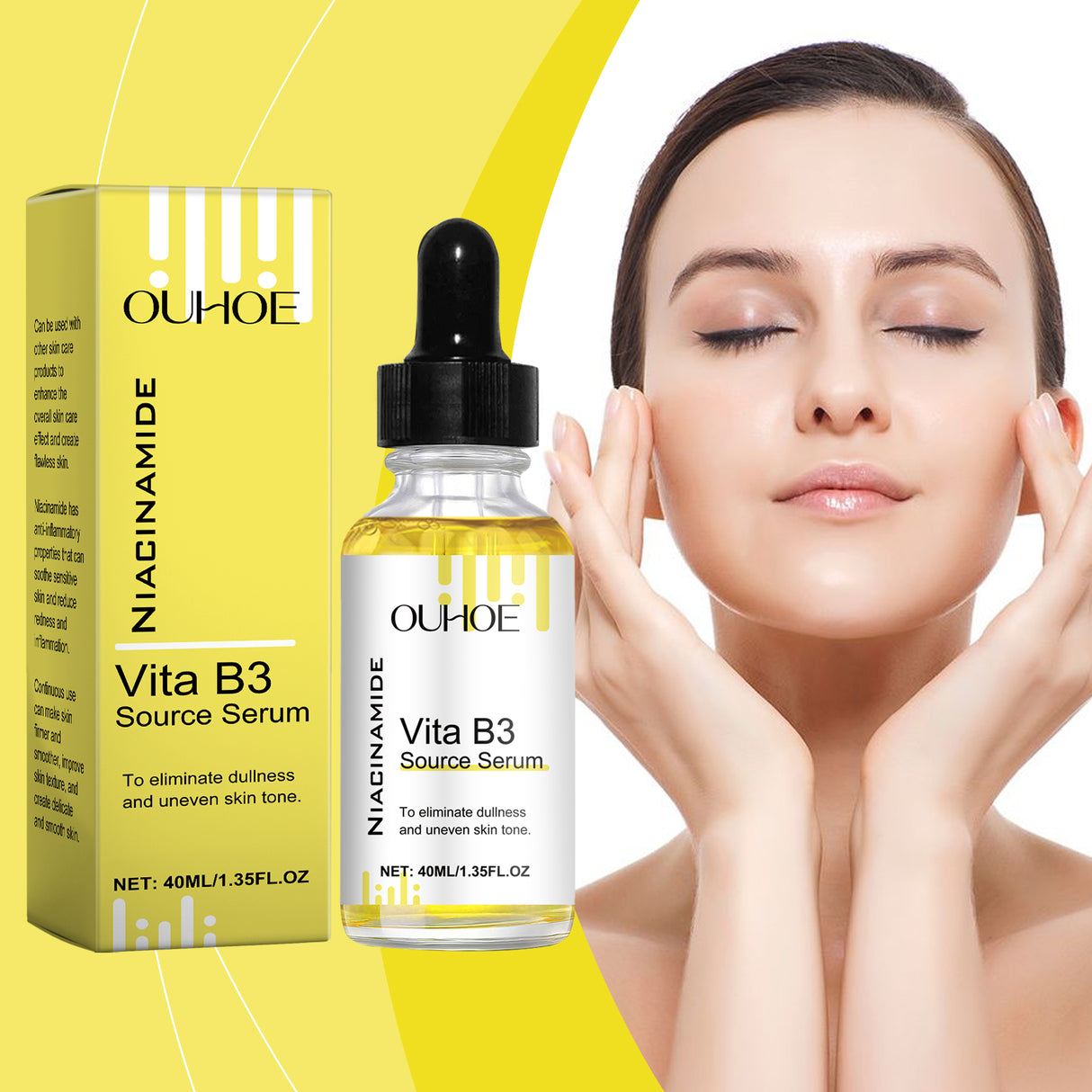 Face Serum Moisturizes Facial Skin With Moisture Lock Hydrating Vitamin B3 Serum