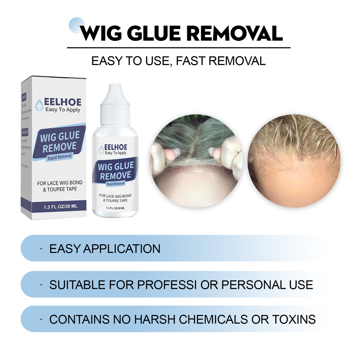 Wig Glue Remove, Skin Invisible Liquid Glue Weave Hair Repair Quickly Remove Hair Block Glue Wig Remove Glue - V.I.P Digital Presence