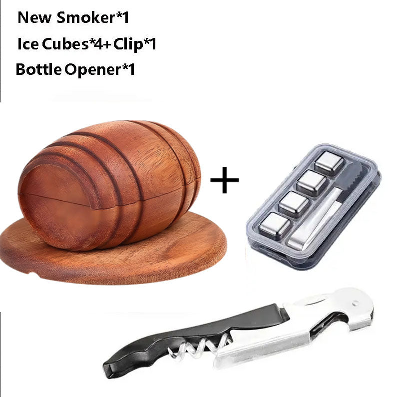 New Barrel Cocktail Smoking Kit with Wood Chips 4 Flavors Old Fashioned Drink Smoker Infuser for Bar Drinks Kitchen - V.I.P Digital Presence