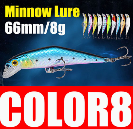 AFISHLURE Bass Wobblers Trout Fishing Lure 66mm/8g Minnow Hard Baits Iscas Artificial Pesca Leurre
