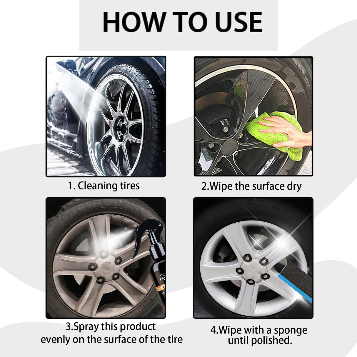 Tire Coating Agent, Automotive Tire Rim Brightening And Polishing Durable Maintenance Decontamination Cleaning Brightener - V.I.P Digital Presence