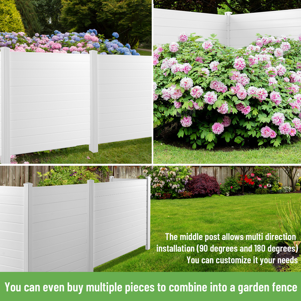 Privacy Fence Panels Kit Air Conditioner Trash Can Enclosure Vinyl white color - V.I.P Digital Presence