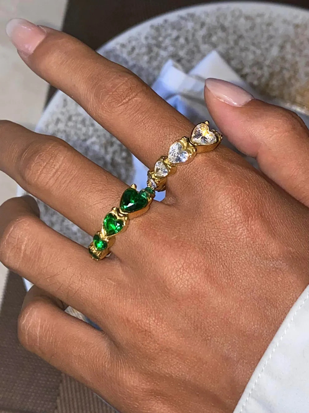 Stainless Steel Heart Rhinestone Ring - V.I.P Digital Presence