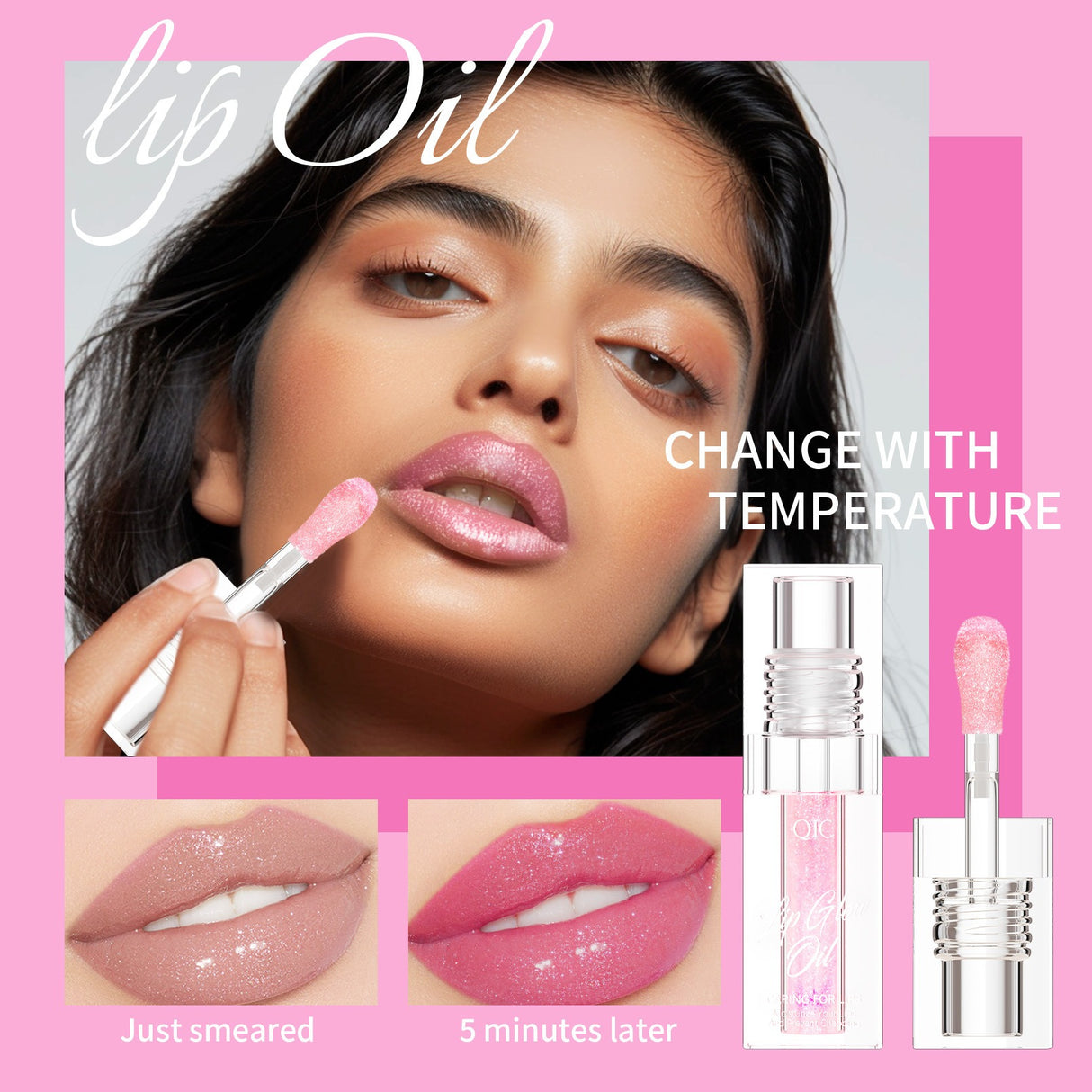 QIC color-changing lip oil Lip Oil lip oil moisturizing lips lip gloss lip gloss oil - V.I.P Digital Presence