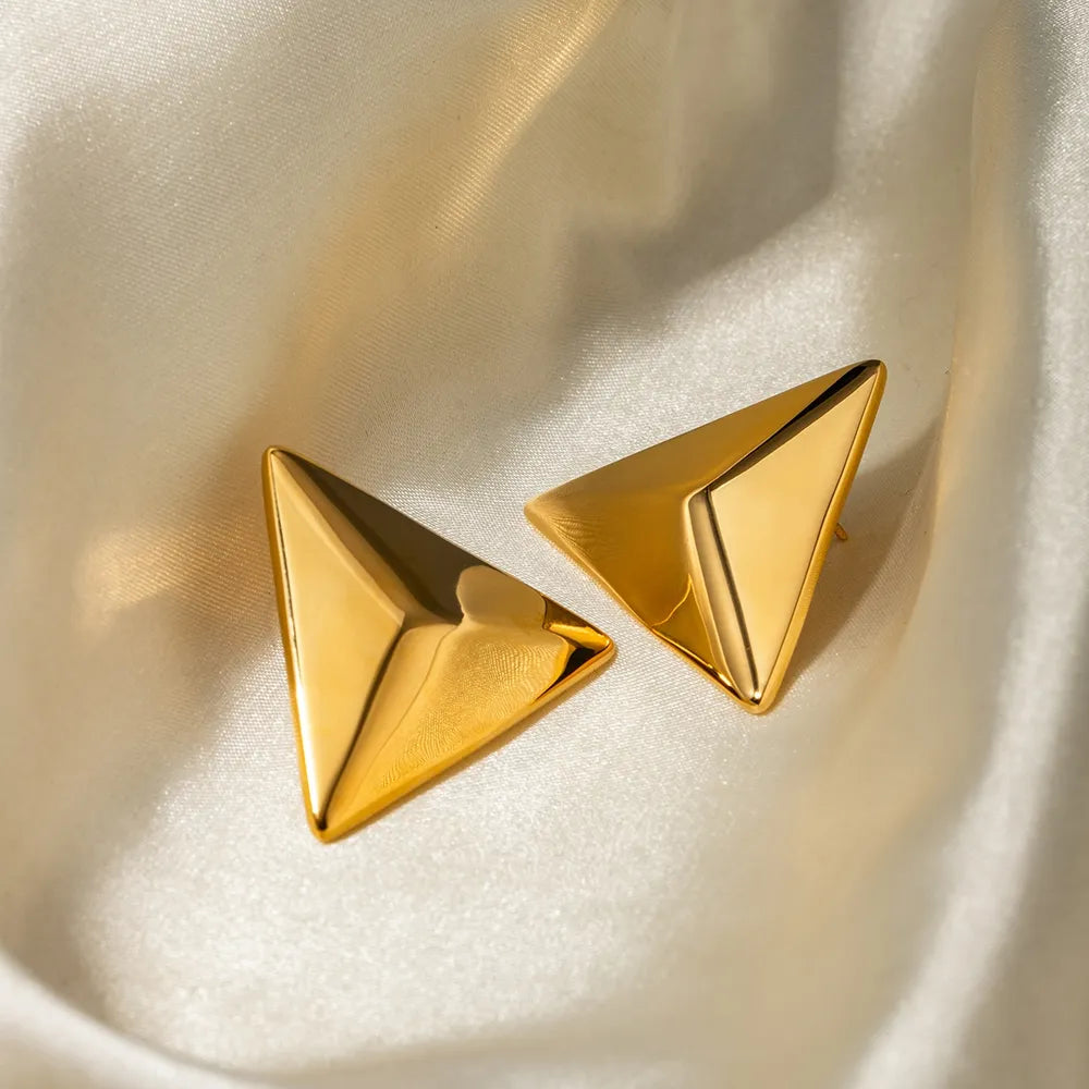Stainless Steel 3D Triangle Earrings - V.I.P Digital Presence