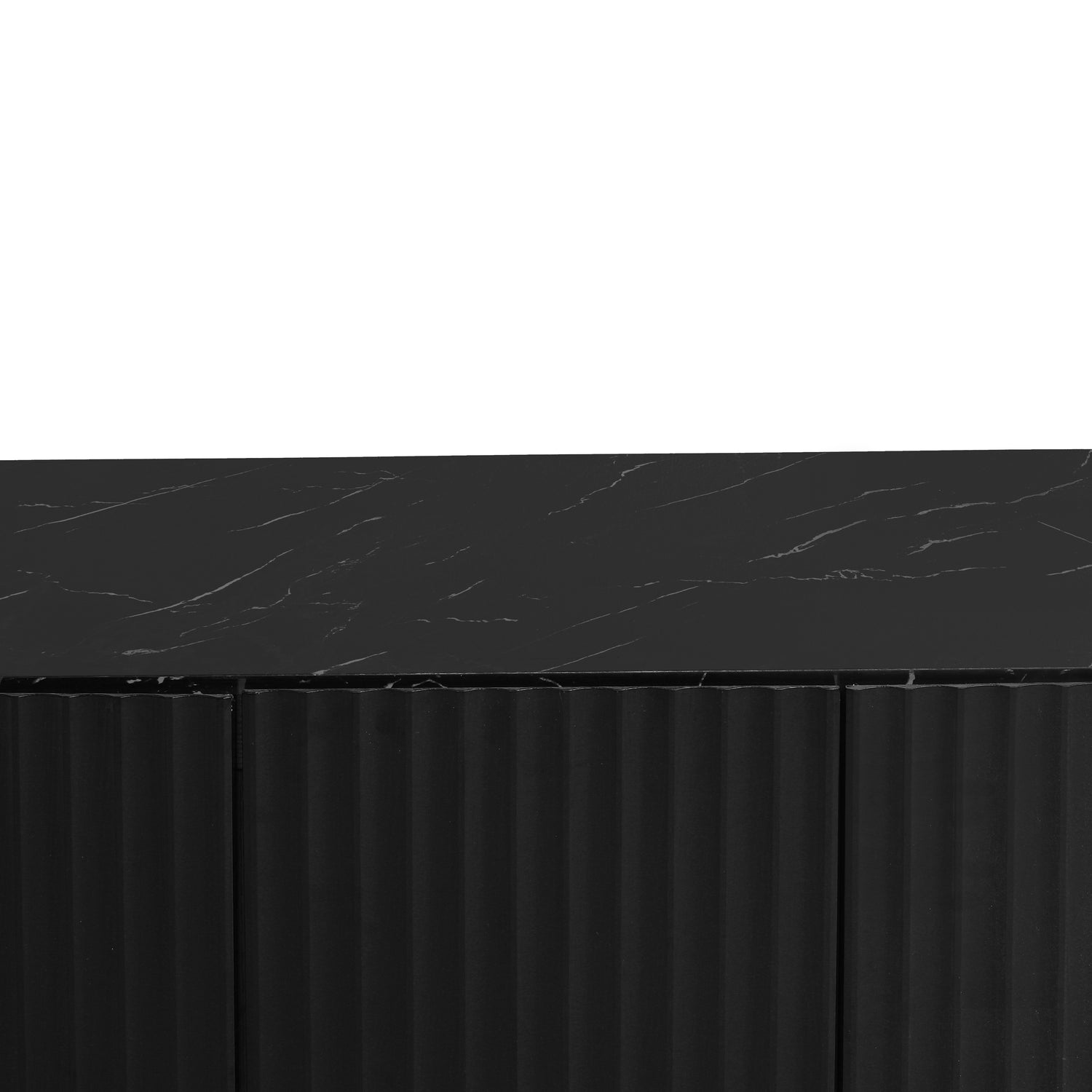 LED Carved Line 3 Door Storage Cabinet,Sideboard Buffet Cabinet With Adjustable Shelf,Large Storage Accent Cabinet - V.I.P Digital Presence