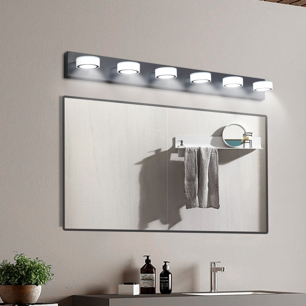 LED Modern Black 6-Light Vanity Lights Fixtures Over Mirror Bath Wall Lighting - V.I.P Digital Presence