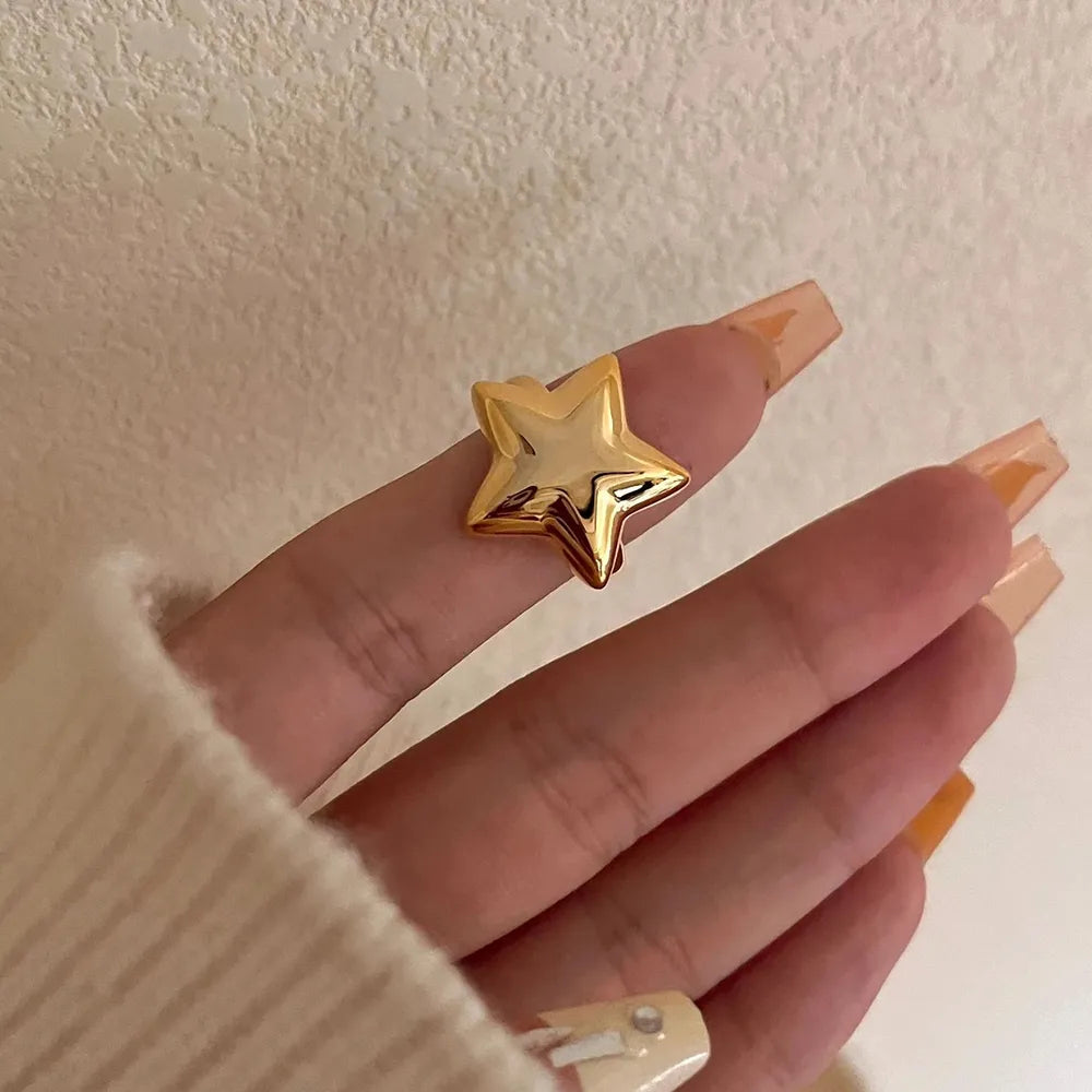 18K Gold-Plated Stainless Steel Star Ring - V.I.P Digital Presence