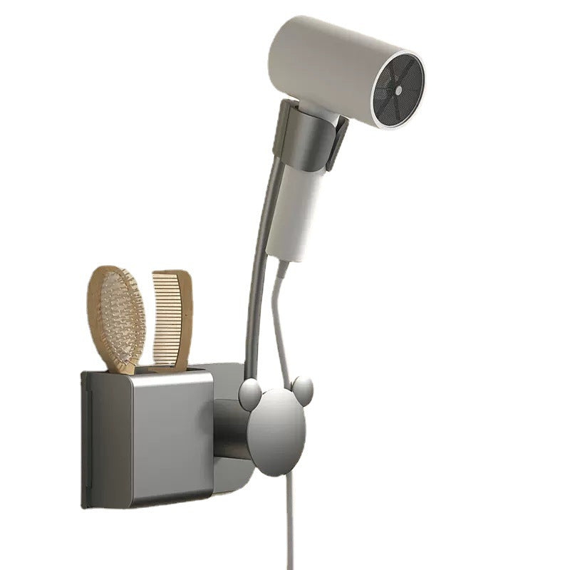 Punch-Free Hair Dryer Rack Wall-Mounted Hand-Held Rotating Lazy Bracket Bathroom - V.I.P Digital Presence