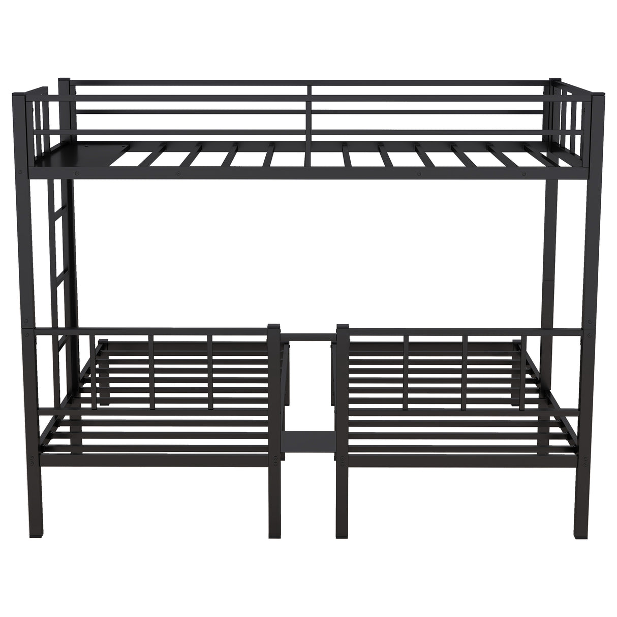 Twin over Twin & Twin Bunk Beds for 3, Twin XL over Twin & Twin Bunk Bed Metal Triple Bunk Bed, Black - V.I.P Digital Presence