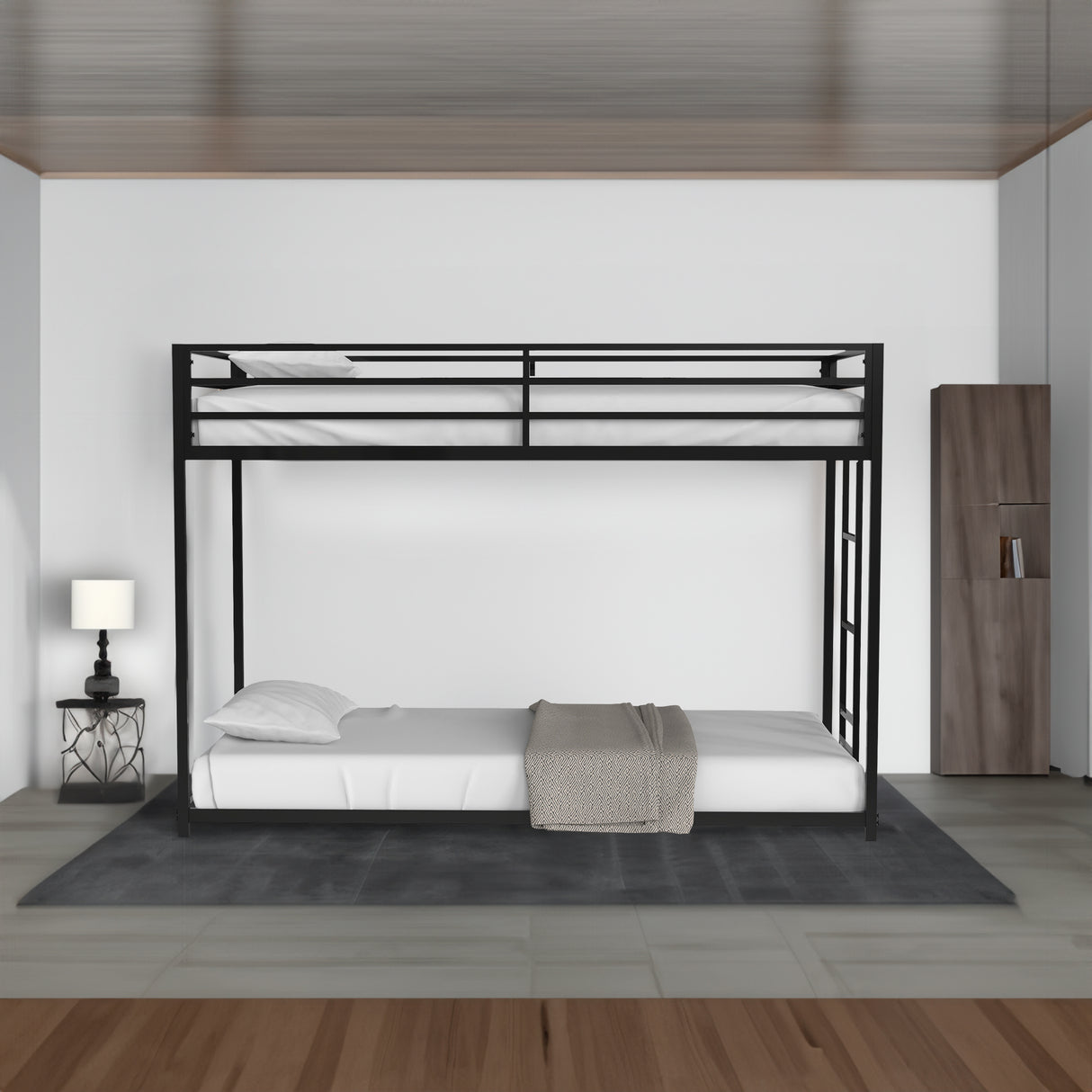 Adam Twin over Twin Metal Bunk, Black - V.I.P Digital Presence