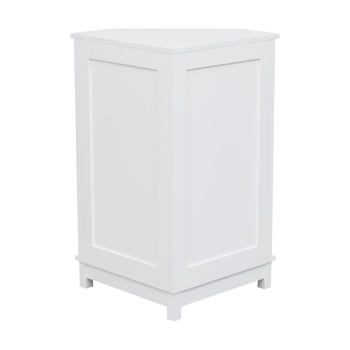 White Bathroom Cabinet Triangle Corner Storage Cabinet with Adjustable Shelf Modern Style MDF Board - V.I.P Digital Presence