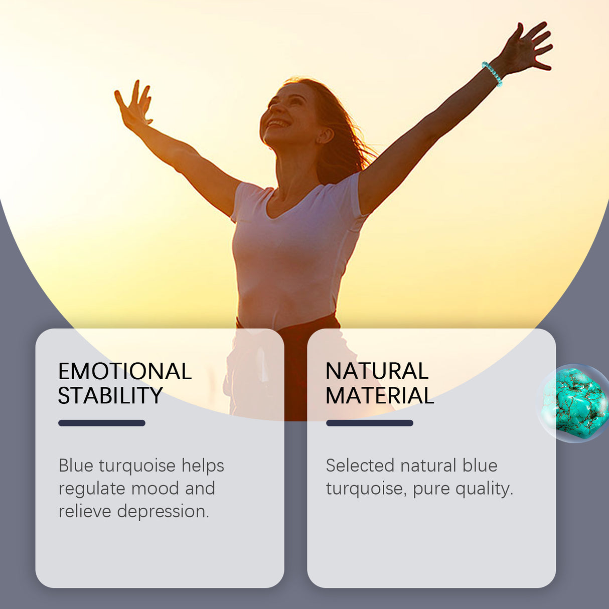 Blue Turquoise Bracelet, Simple And Elegant Personality With Stylish Accessories Hand Decoration Portable Bracelet - V.I.P Digital Presence