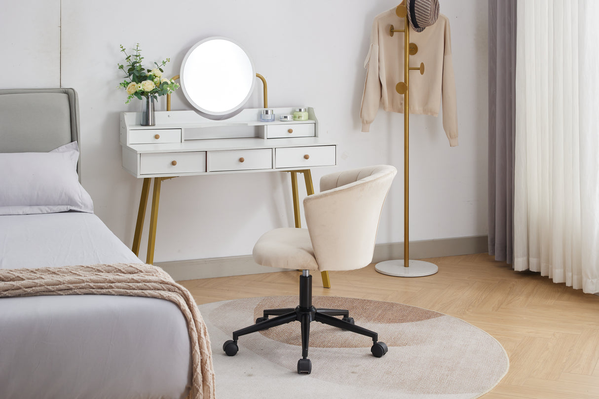 Home Office Chair, Velvet Fabric Swivel Flower Shape Computer Desk Chair for Home Office or Bedroom - V.I.P Digital Presence