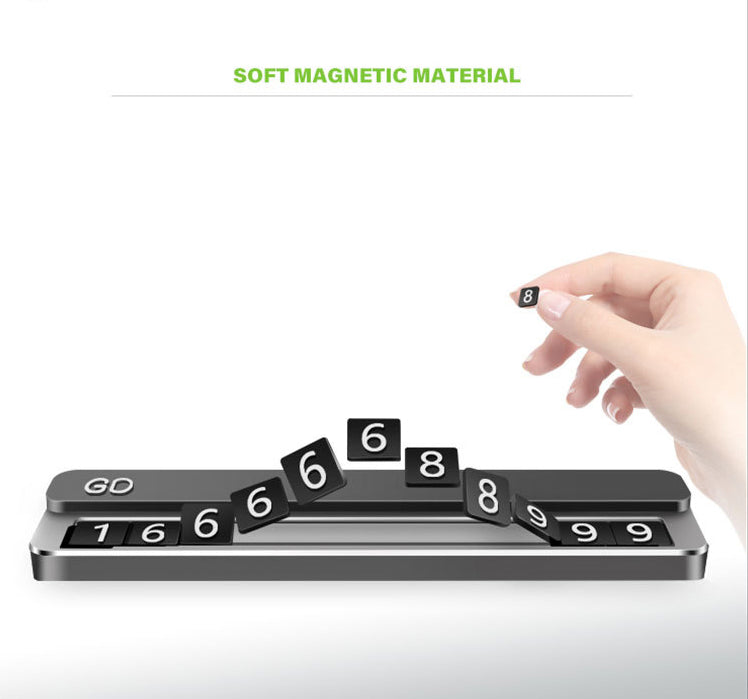 Parking Plate Phone Number Plate Car Car Parking Card Aluminum Alloy High Quality Simple High Temperature Resistance - V.I.P Digital Presence