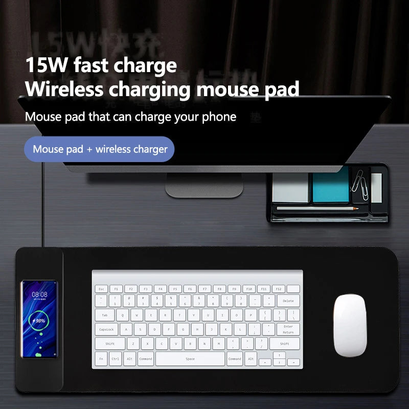 15W wireless charging mouse pad extra large fast charging computer gaming keyboard pad wireless charging rubber mouse pad - V.I.P Digital Presence