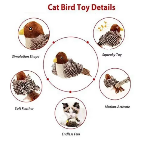Cat Toys Dazzling Law Prey Series Sound Toys Touching Sensing Little Bird - V.I.P Digital Presence