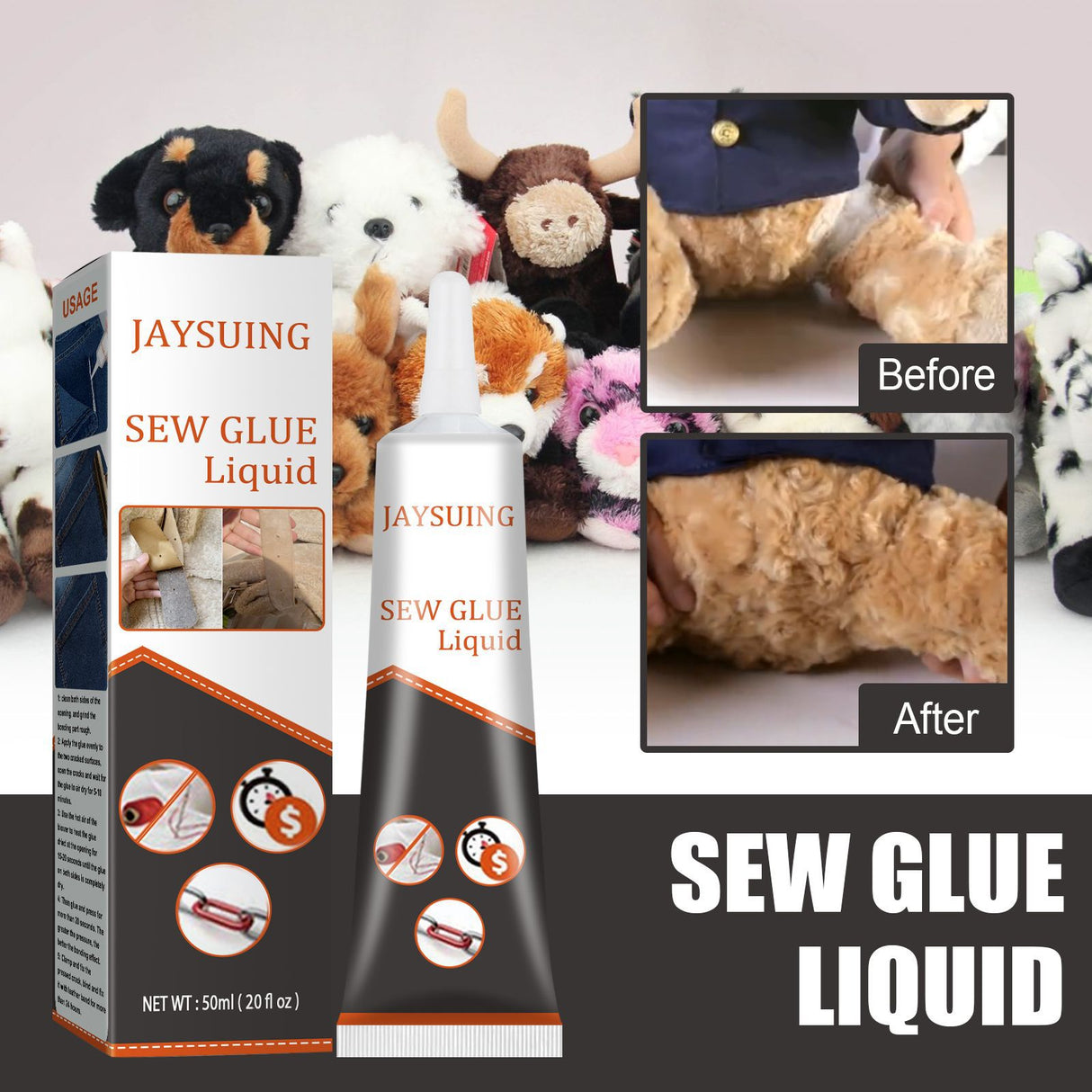 Jaysuing Cloth Repair Glue White Seam Glue Clothing Repair Glue Washable Ironing Cloth Adhesive Glue - V.I.P Digital Presence