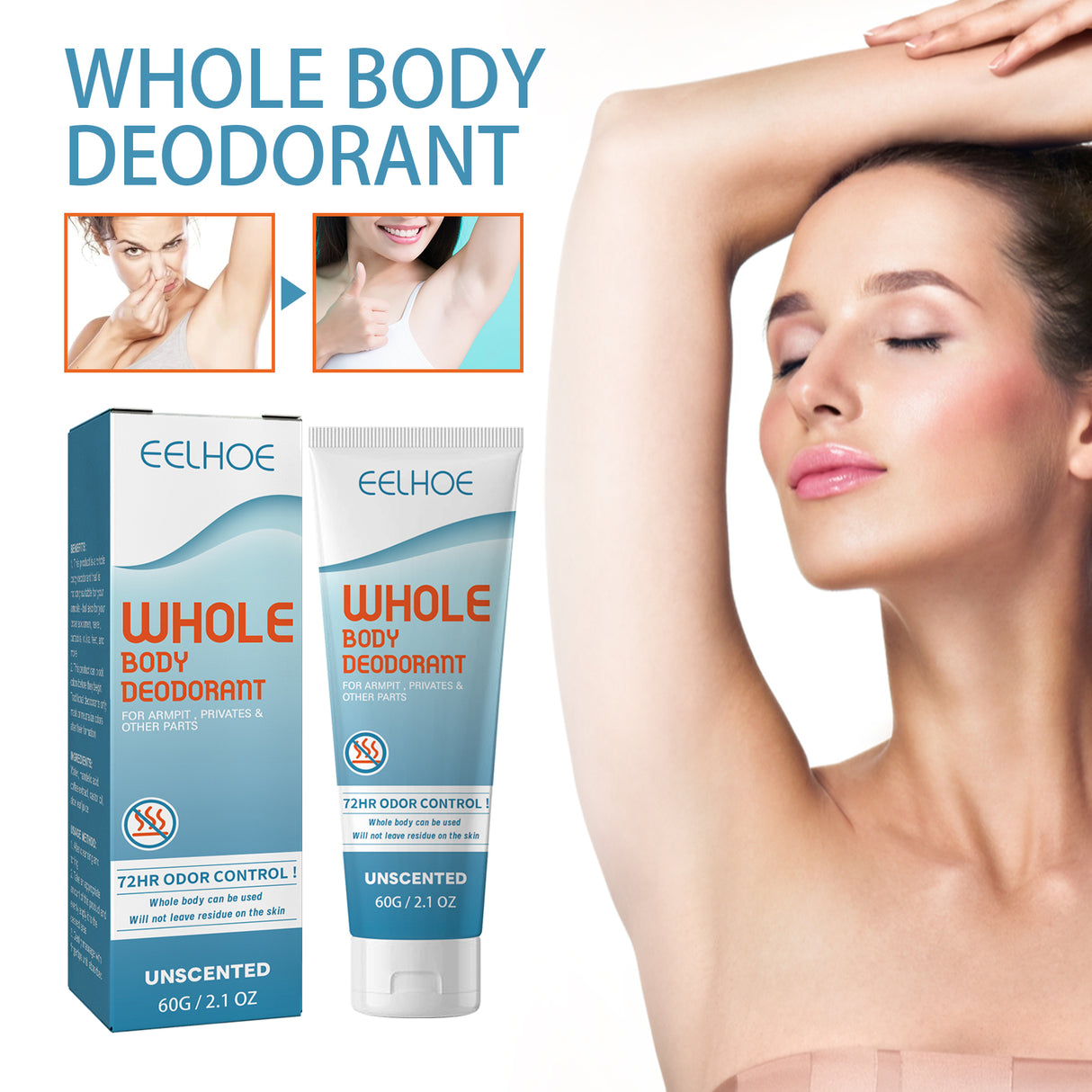 Whole Body Deodorant, Long Lasting Fragrance Clean Body Odor Body Odor Sweat Refreshing Fragrance Care Cream - V.I.P Digital Presence