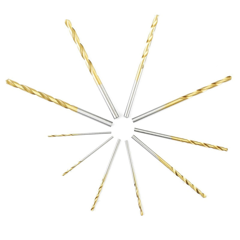 50Pcs Titanium Coated Drill Bits HSS High Speed Steel Drill Bits Set Tool High Quality Power Tools 1/1.5/2/2.5/3mm - V.I.P Digital Presence