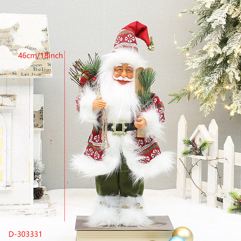 Christmas crafts 18 inch, wearing snow boots, backpack, standing, Santa Claus, dwarf - V.I.P Digital Presence