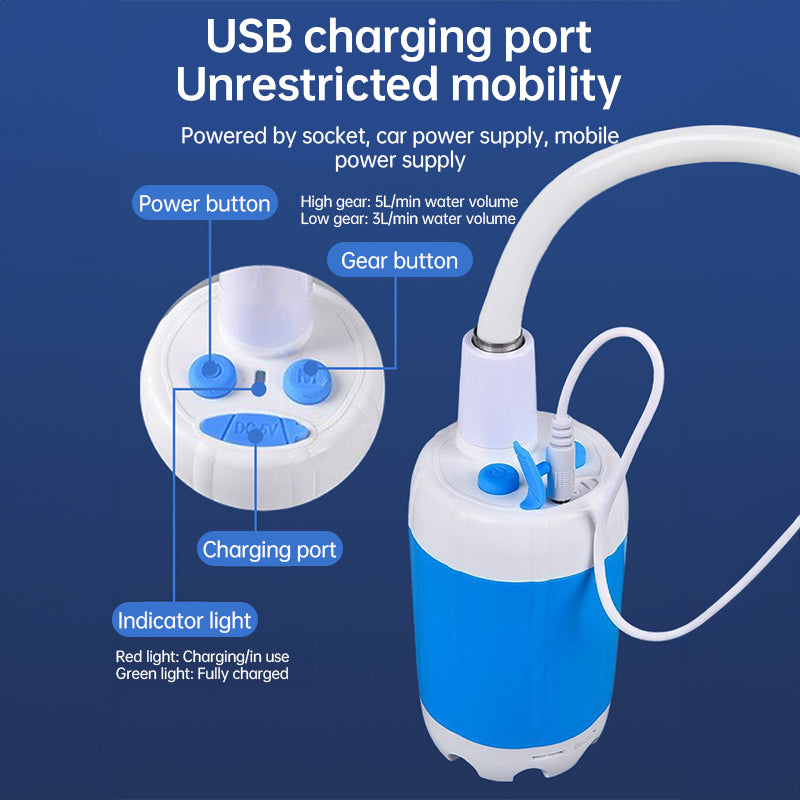 Upgraded Rechargeable Electric Camping Shower Pump with Smart Digital Display - V.I.P Digital Presence