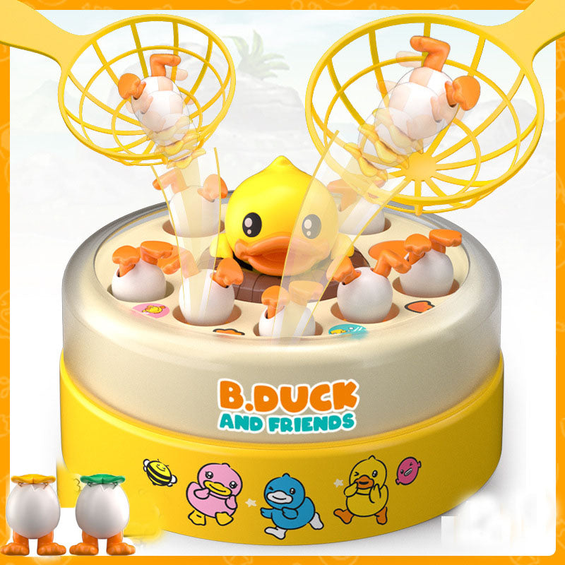 B. Duck Little Yellow Duck Focus Training Parent Child Interaction Baby Puzzle Bounce Fishing Disk Toy Gift