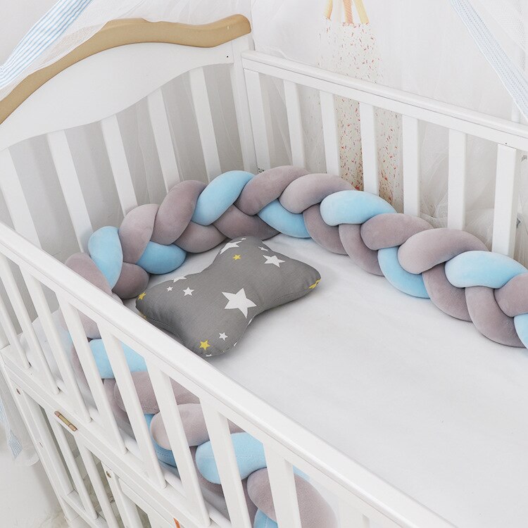 100cmBaby Bumper Bed Braid Knot Pillow Cushion Bumper for Infant Kids Crib Protector Cot Bumper Room Decor Anti-collision Bumper - V.I.P Digital Presence