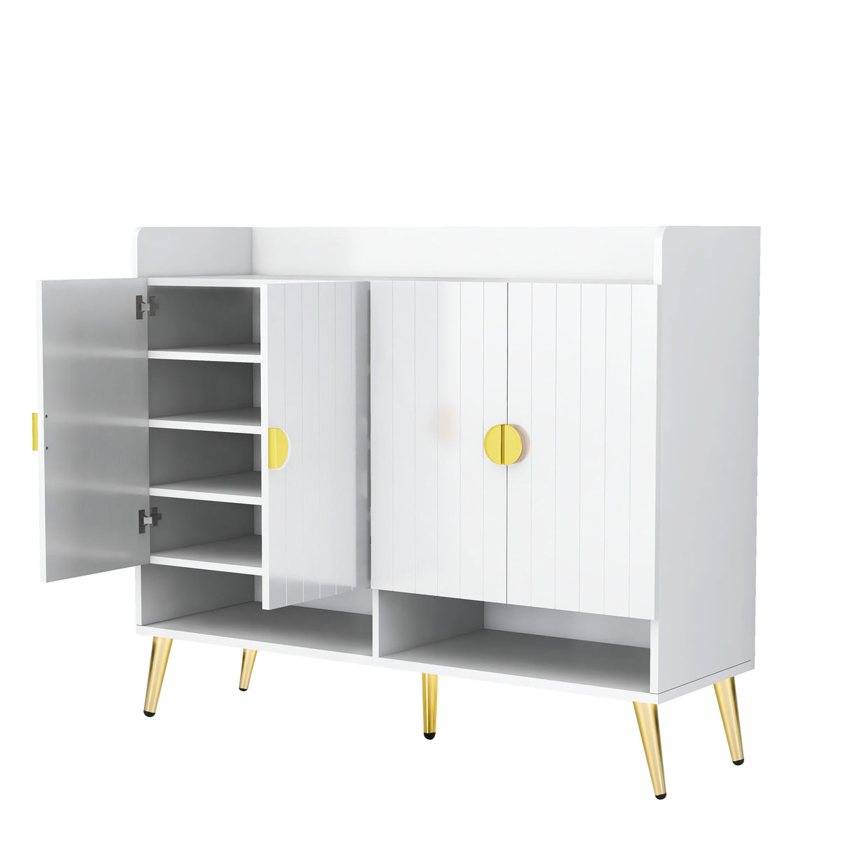 U-Can shoe cabinet with door, 11 layers with adjustable shelves, modern wooden shoe cabinet (PVC surface) - V.I.P Digital Presence