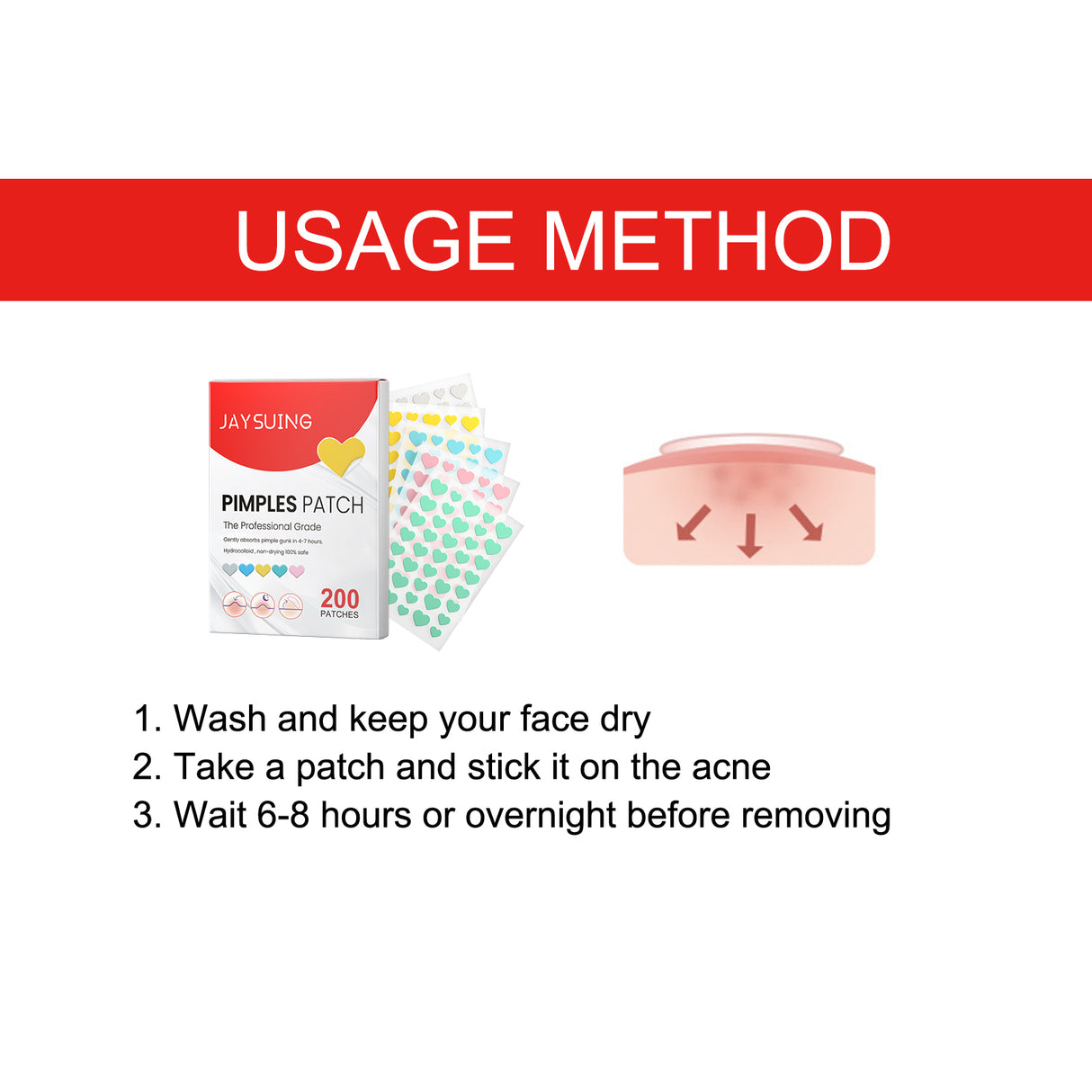 Pimples Patch, Mild Non-Irritant Lightening Pimples Spot Pimples Mark Covering Acne Pimples Patch