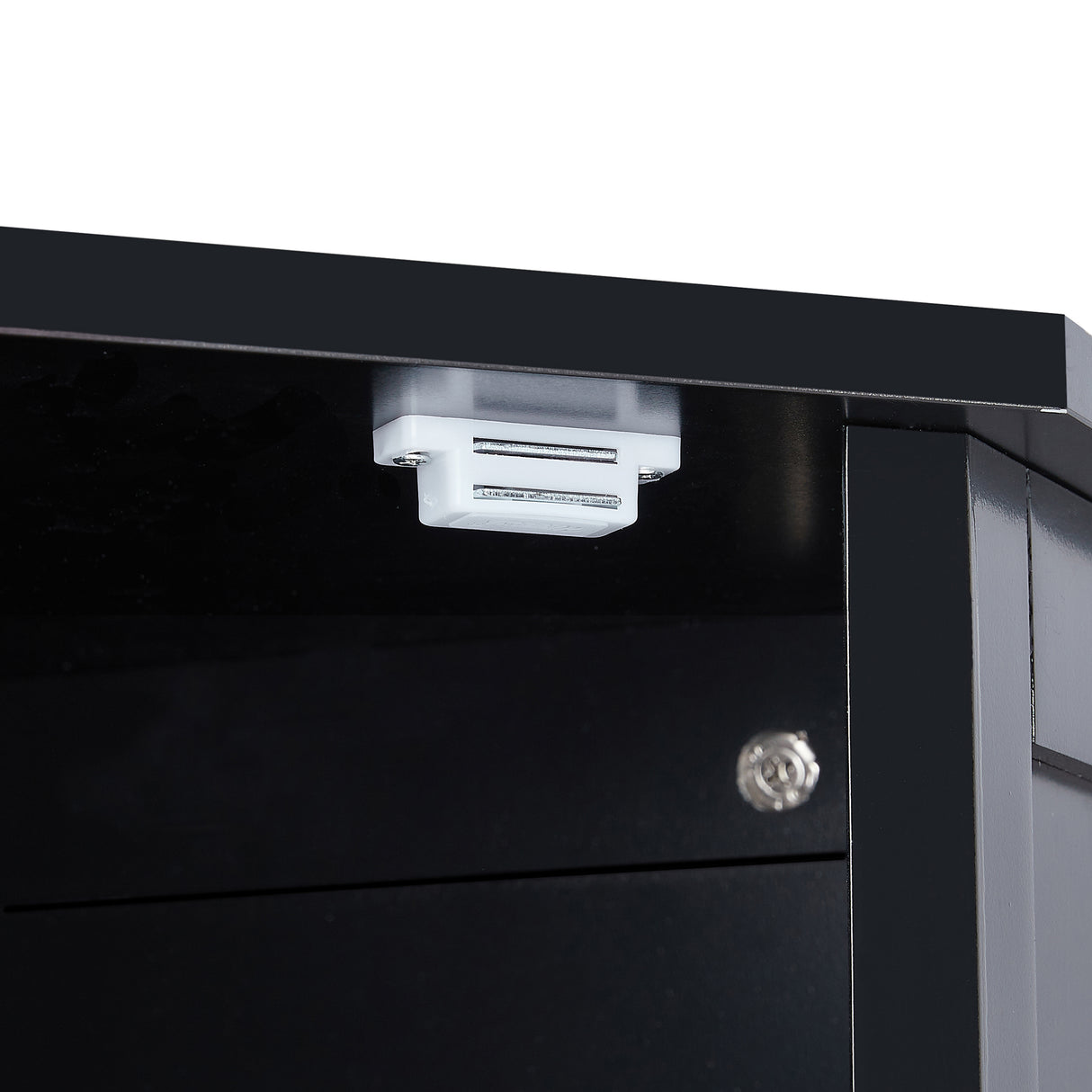 Black Bathroom Cabinet Triangle Corner Storage Cabinet with Adjustable Shelf Modern Style MDF Board - V.I.P Digital Presence