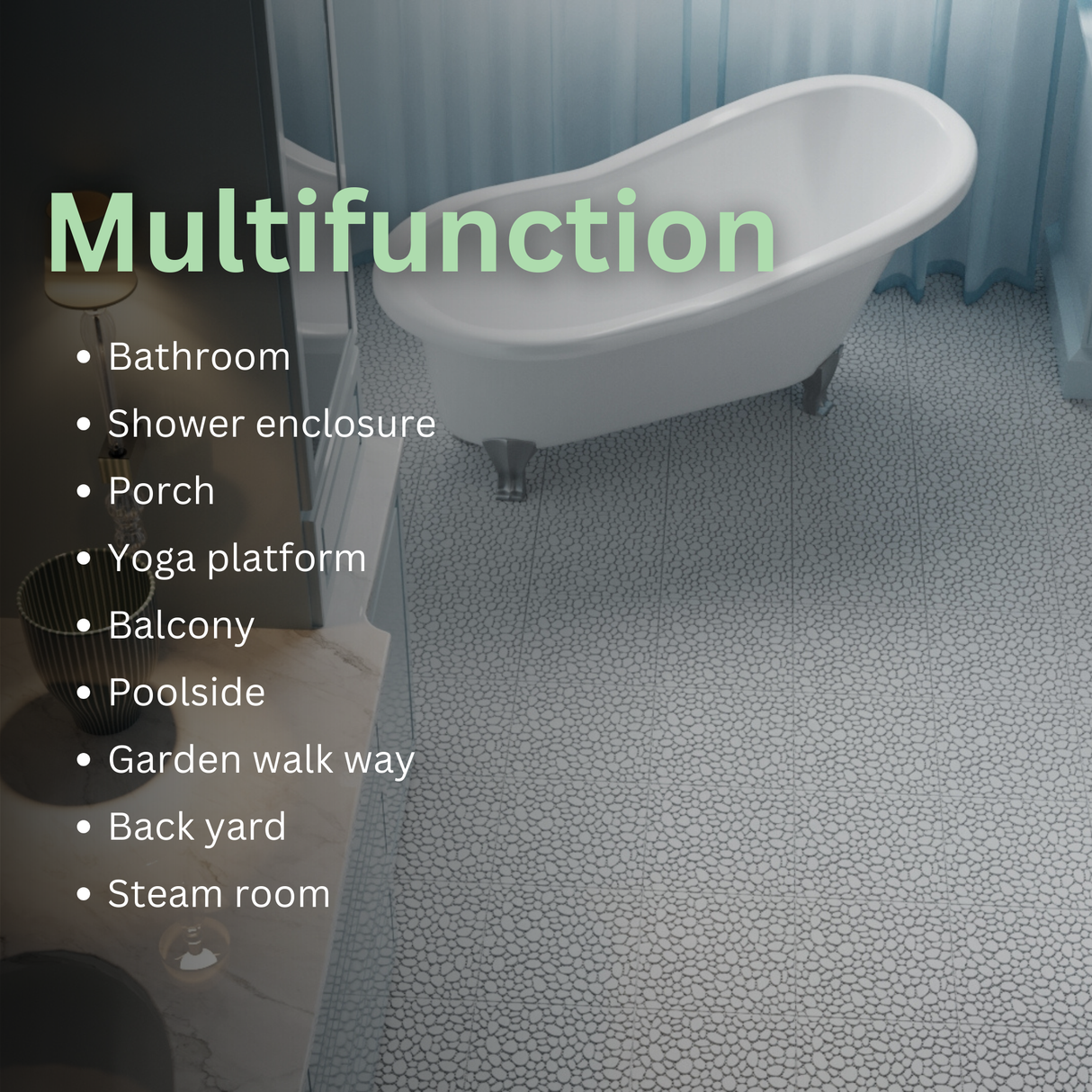 12 x 12 inch gray interlocking deck tiles, plastic waterproof pebble pattern, pack of 12 pieces - V.I.P Digital Presence