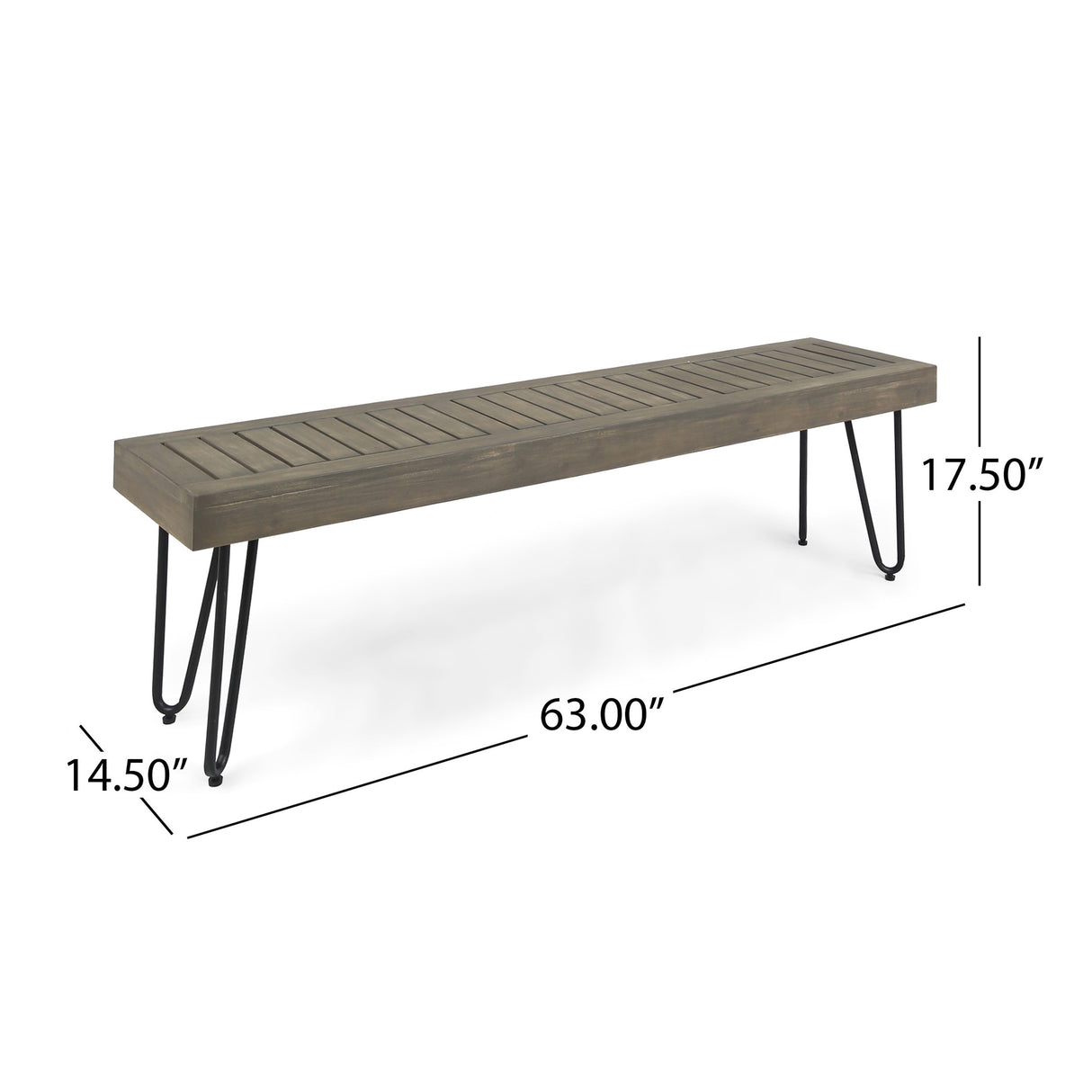 JANE INDUSTRIAL WOOD AND METAL BENCH - V.I.P Digital Presence