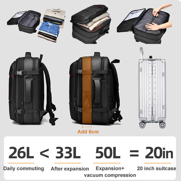 Men's Backpack Business Travel Backpack Large Capacity Expansion Multifunctional Vacuum Compression Backpack for Men - V.I.P Digital Presence