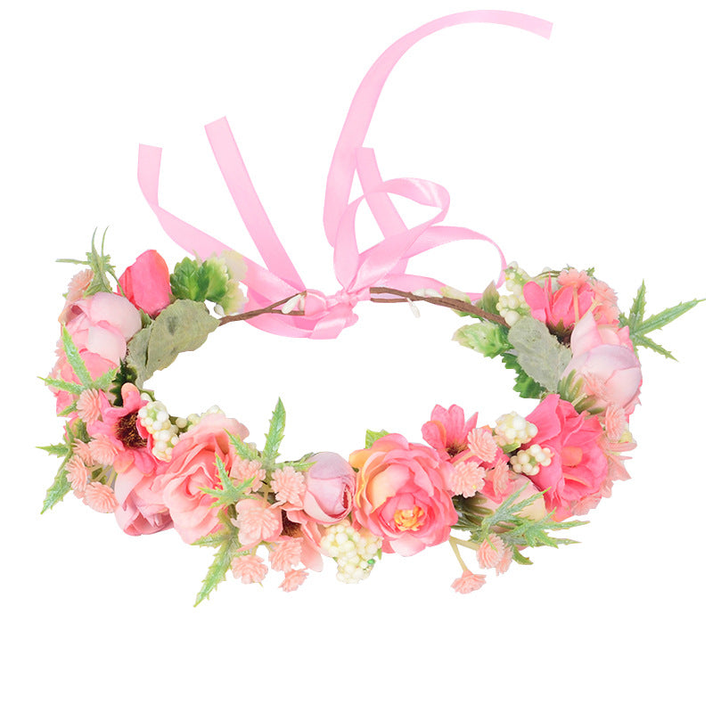 Bridal Fairy Flower Wreath Fabric Flower Starry Sky Headwear Children's Travel Photography Performance Hair Accessories Headrings - V.I.P Digital Presence