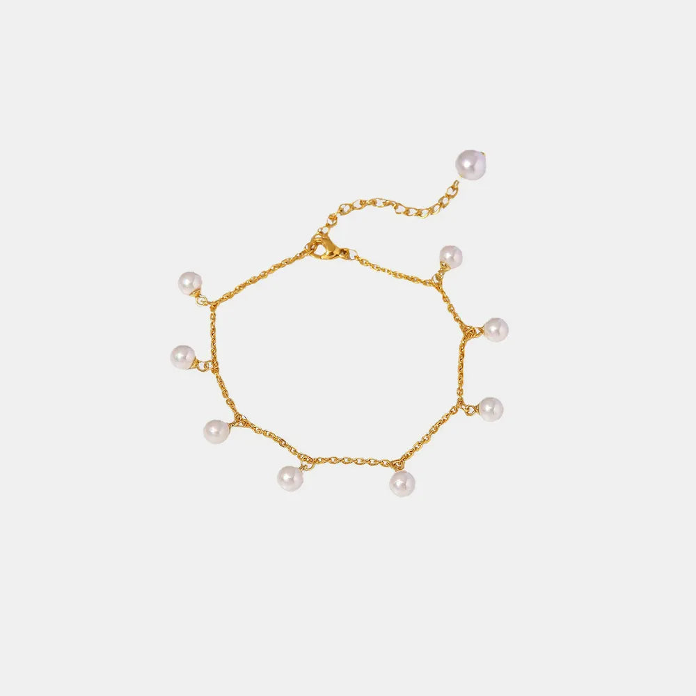 Pearl 18K Gold-Plated Charm Anklet - V.I.P Digital Presence