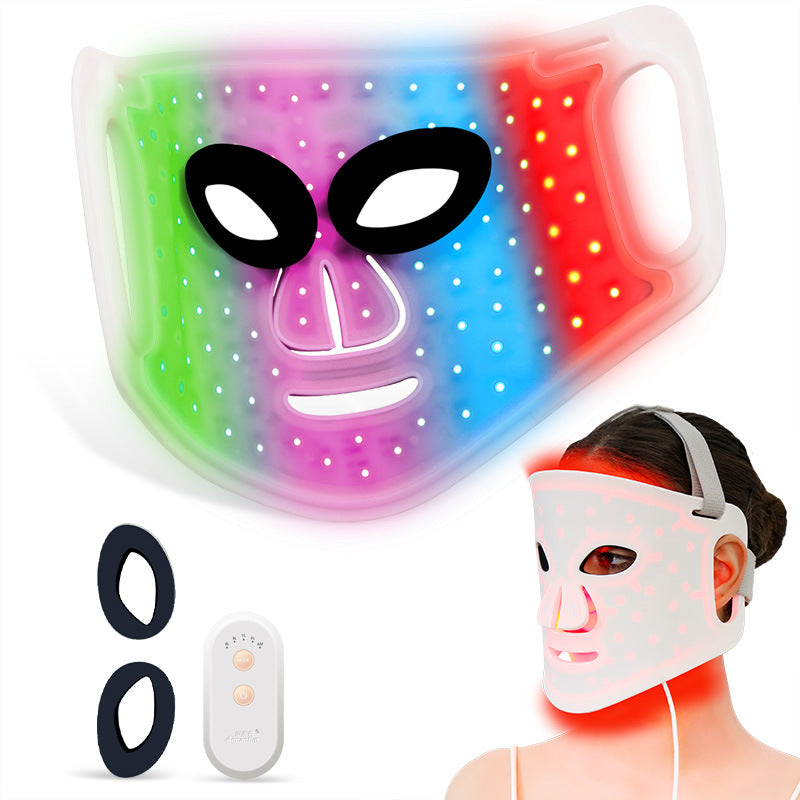 LED Color Light Home Beauty Device with Red, Blue, Green, and Purple Light Mask, 98 Light Beads for Facial Phototherapy Mask - V.I.P Digital Presence